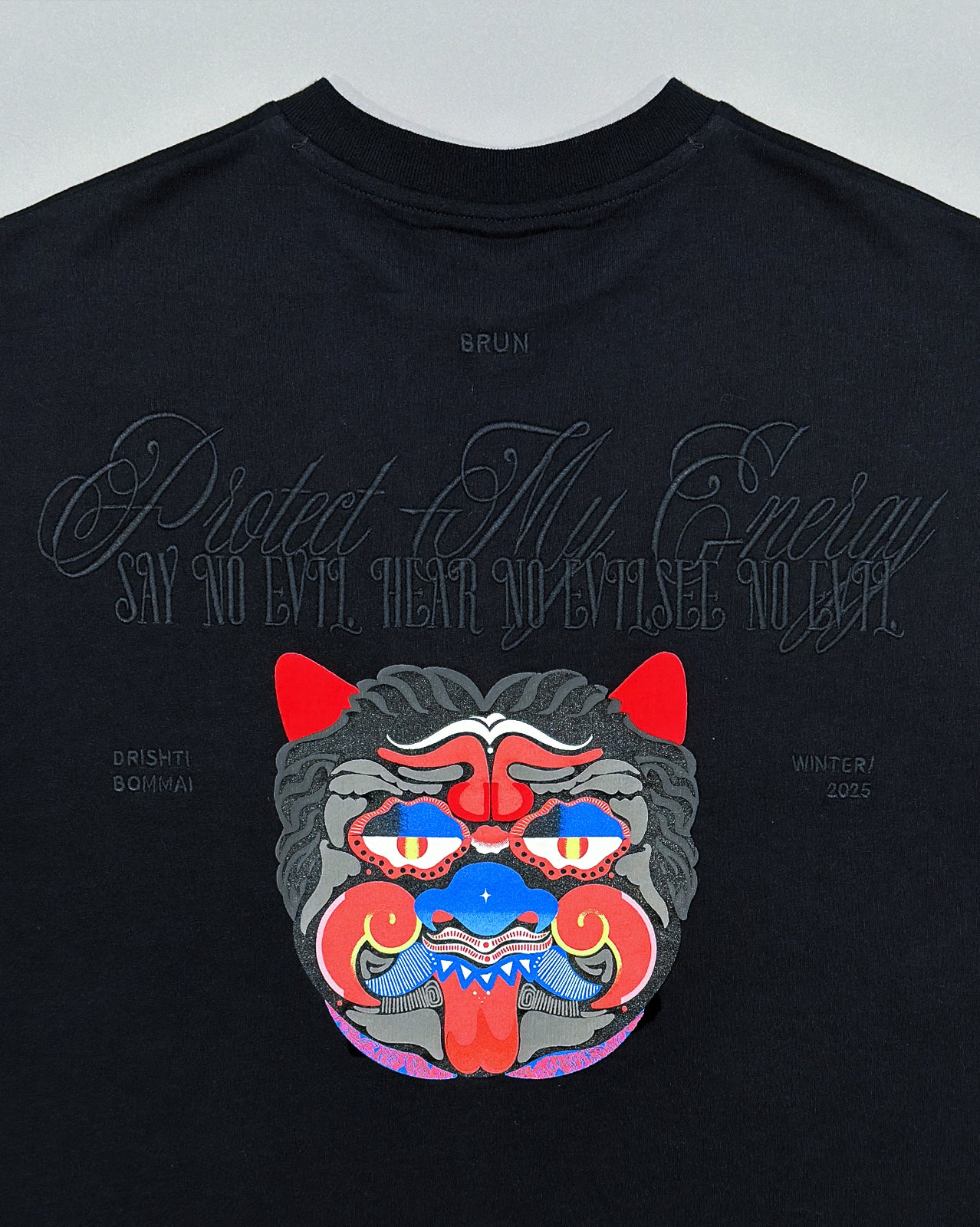 Drishti Bommai - Say No Evil Embroidered Half Sleeve tee