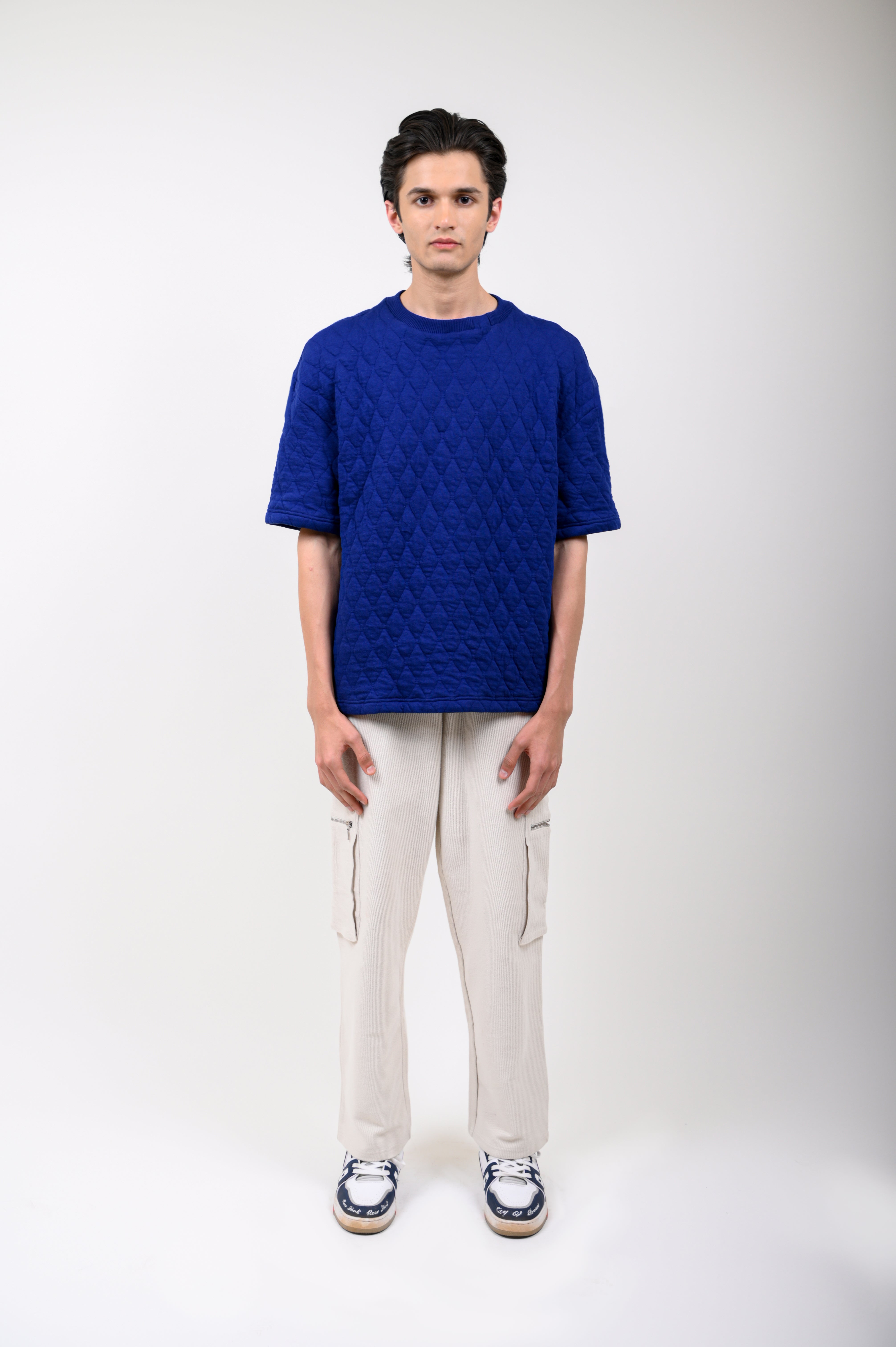 Blue Quilted Tee
