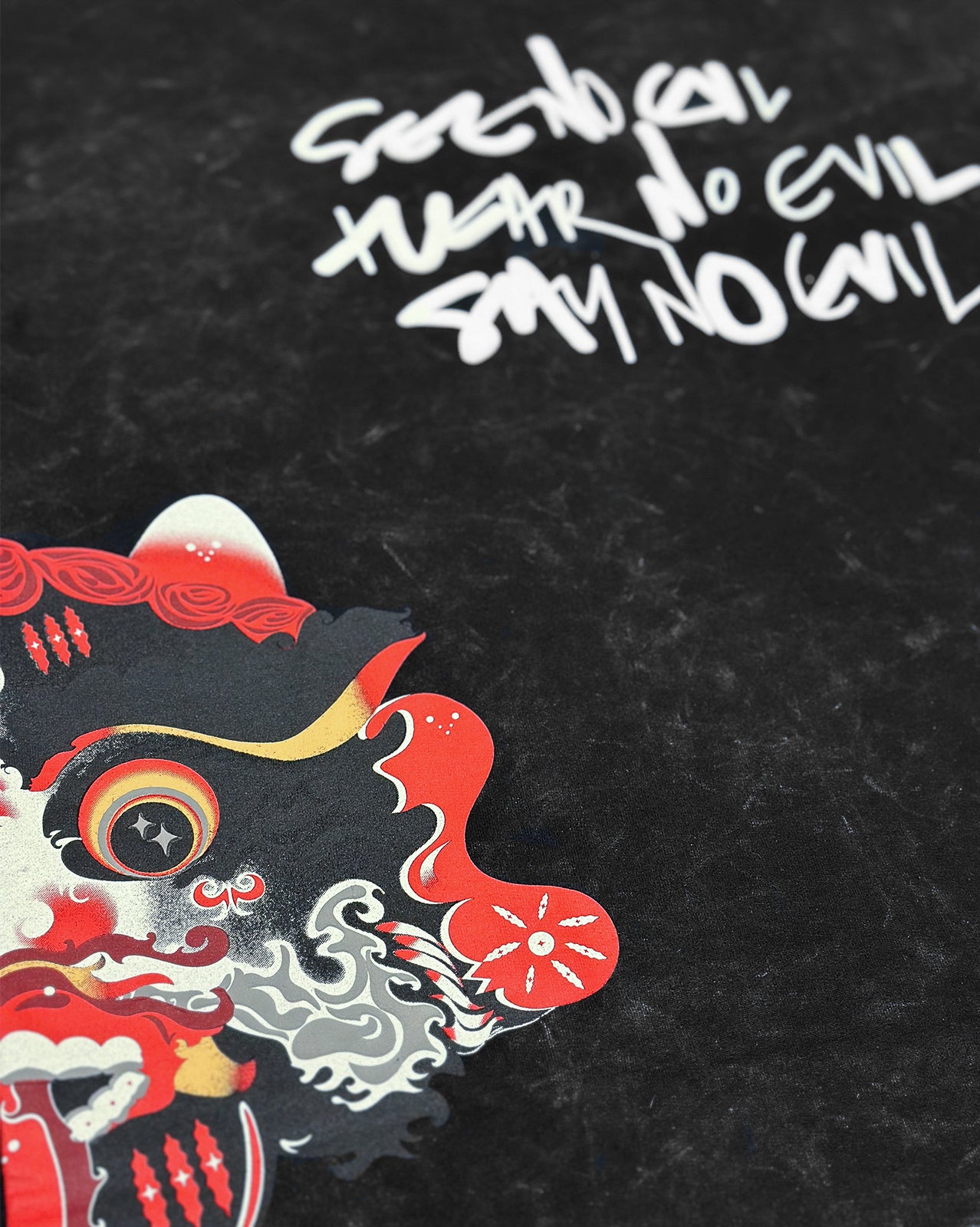 Drishti Bommai - Acid Wash Printed Half Face Tee