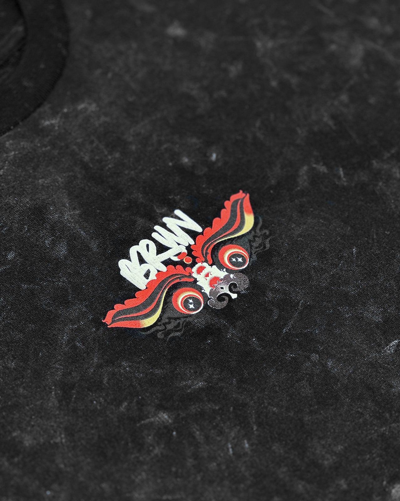 Drishti Bommai - Acid Wash Printed Half Face Tee