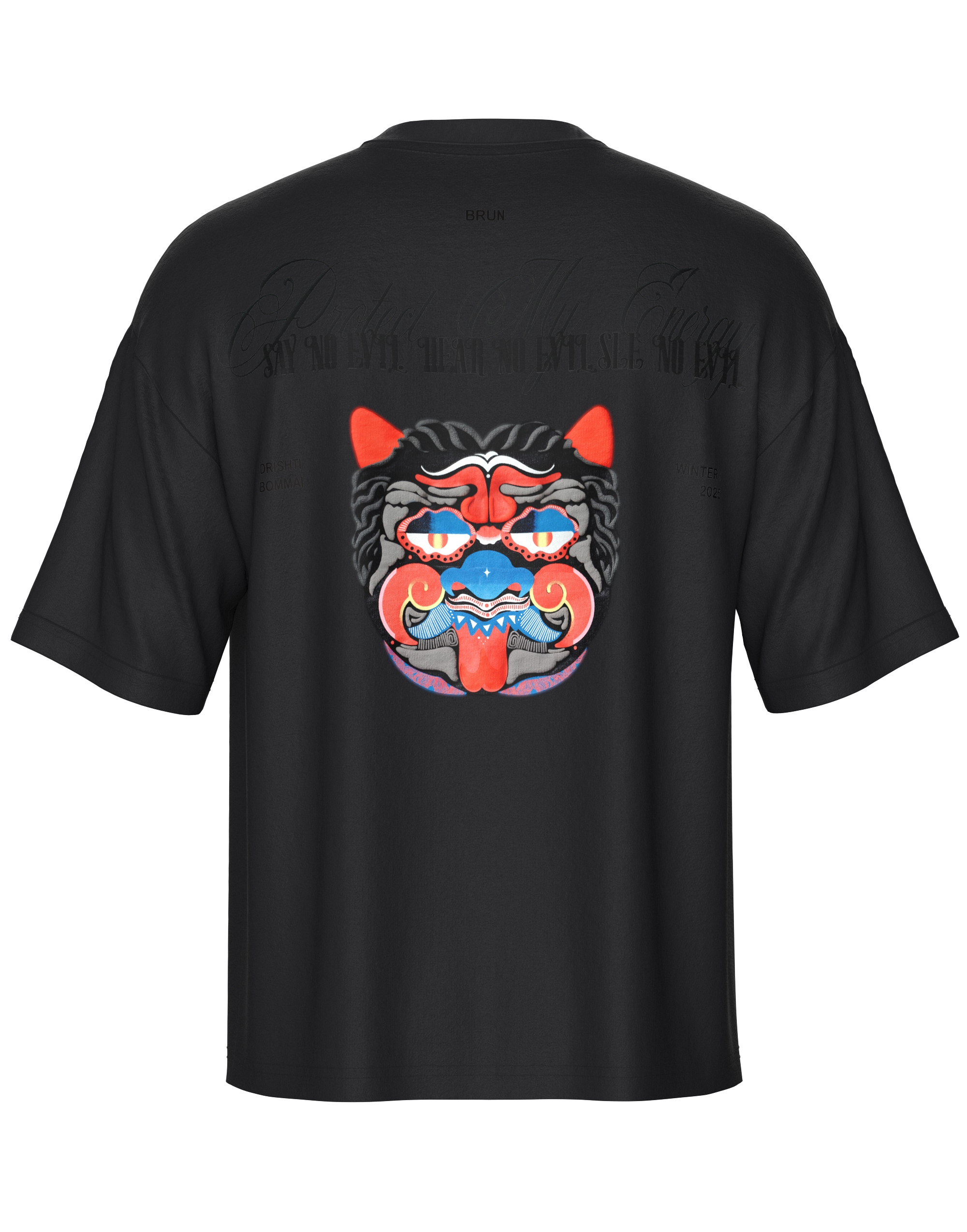 Drishti Bommai - Say No Evil Embroidered Half Sleeve tee