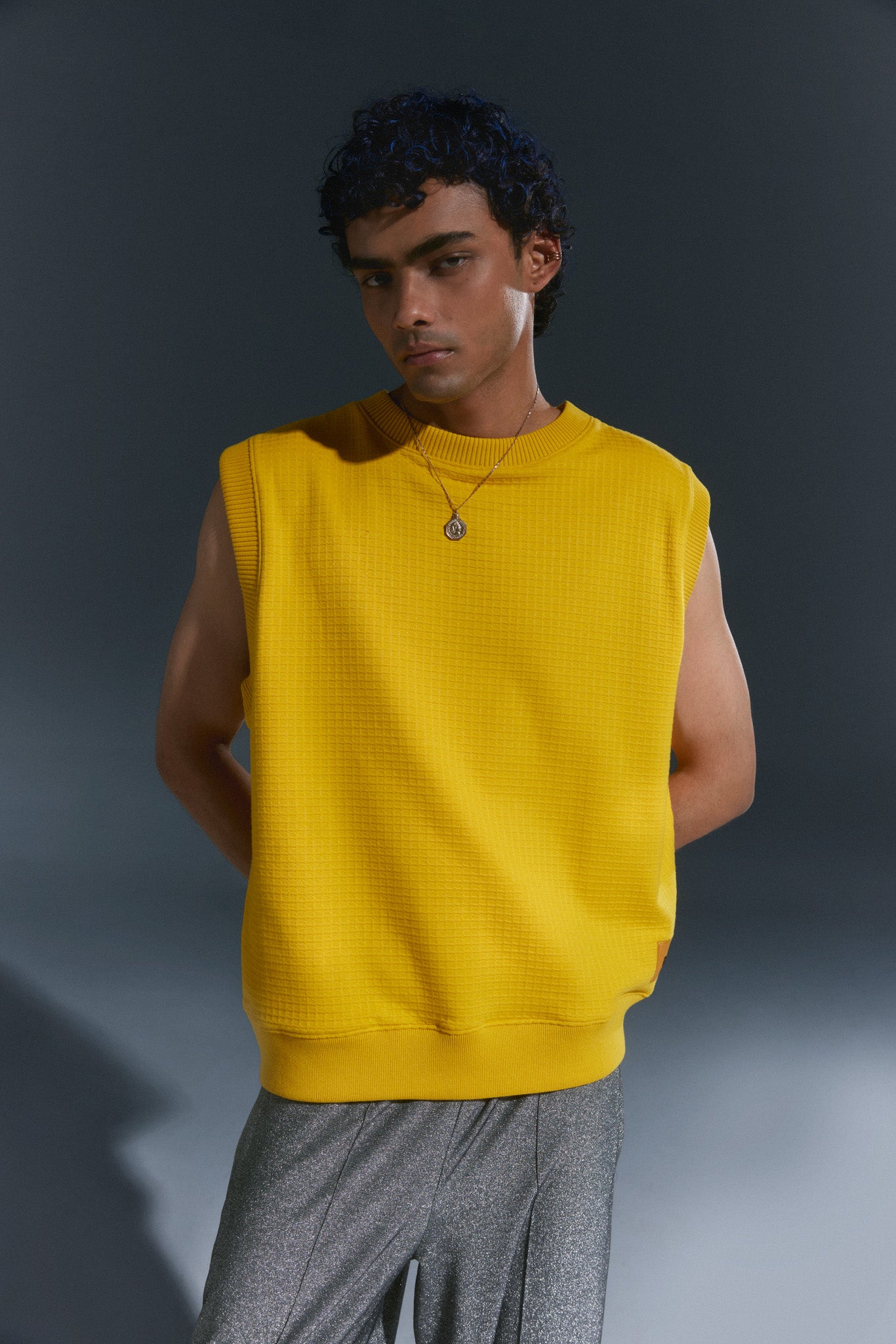 Yellow Waffle Vest