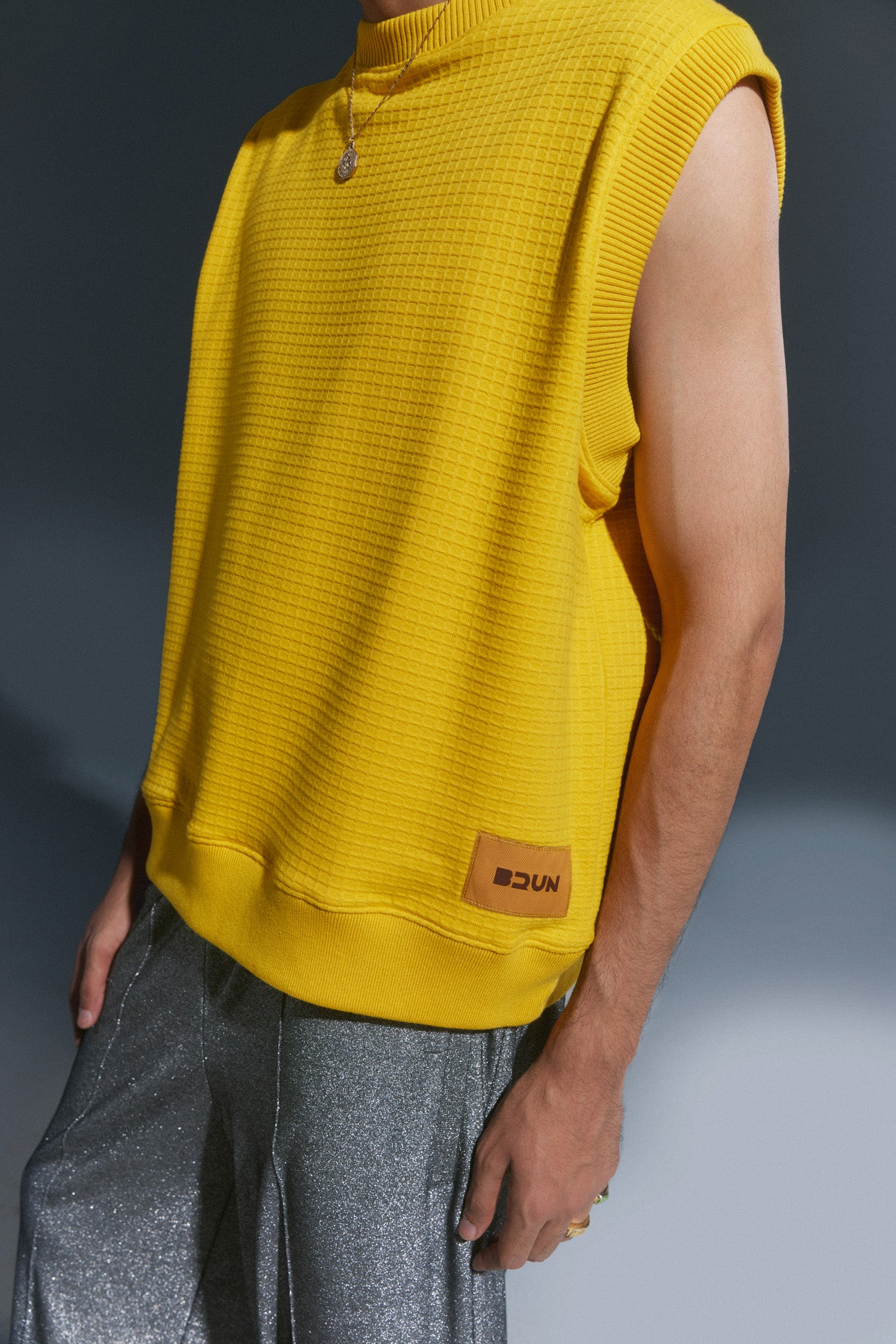 Yellow Waffle Vest