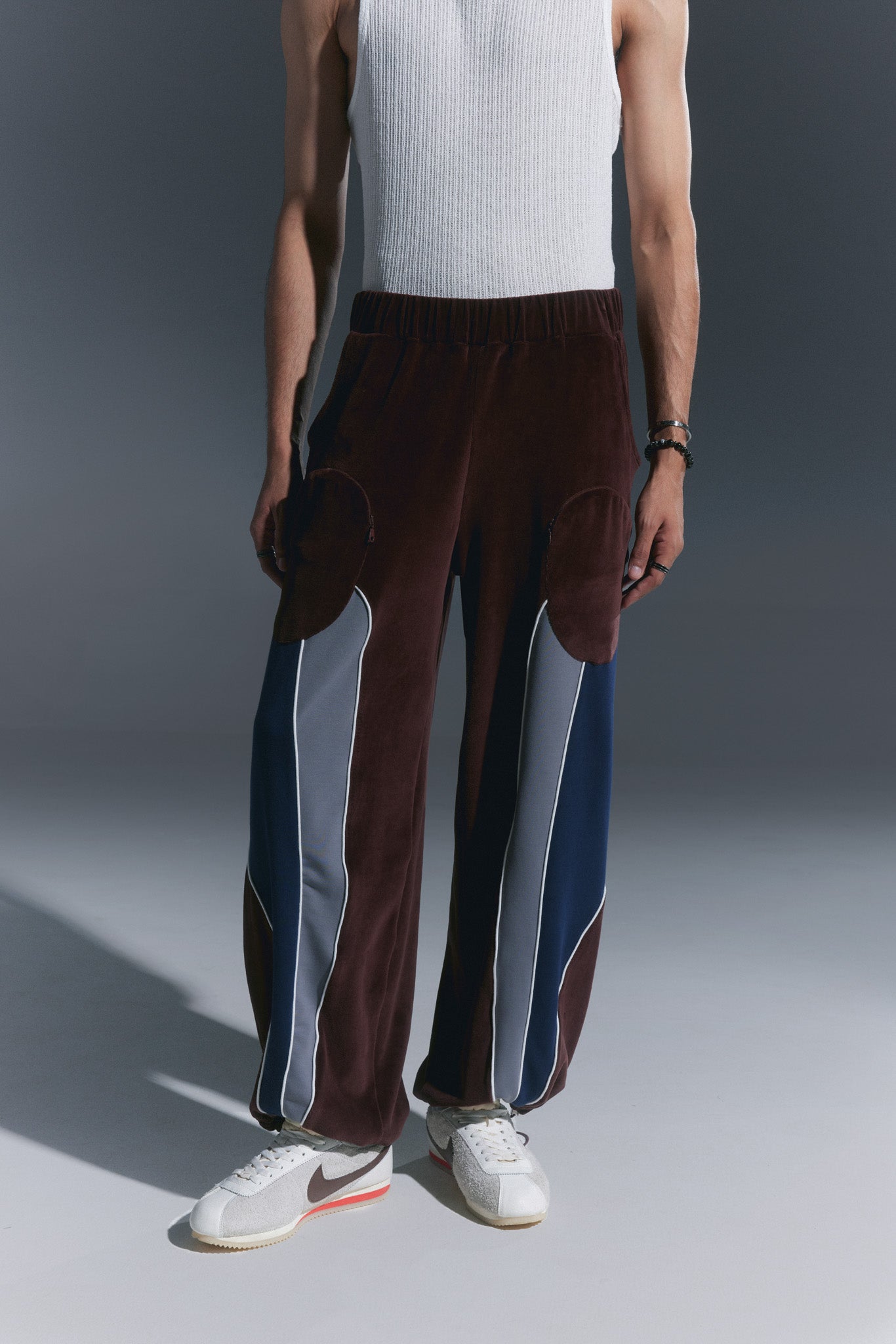 Velour Color Block Pants