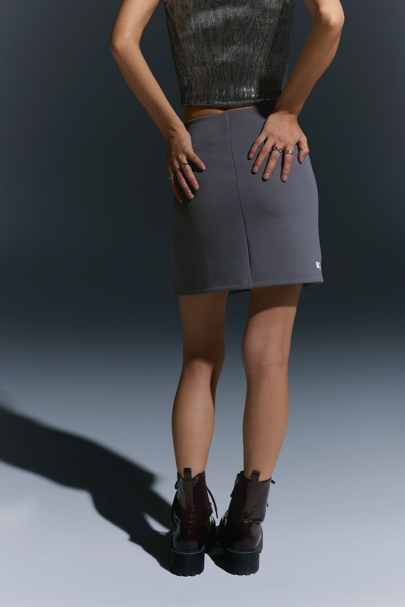 Grey Scuba Skirt