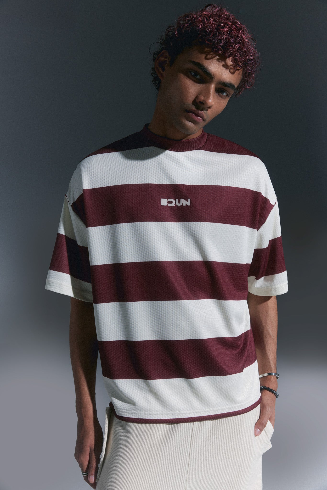 Stripe Mesh Tee