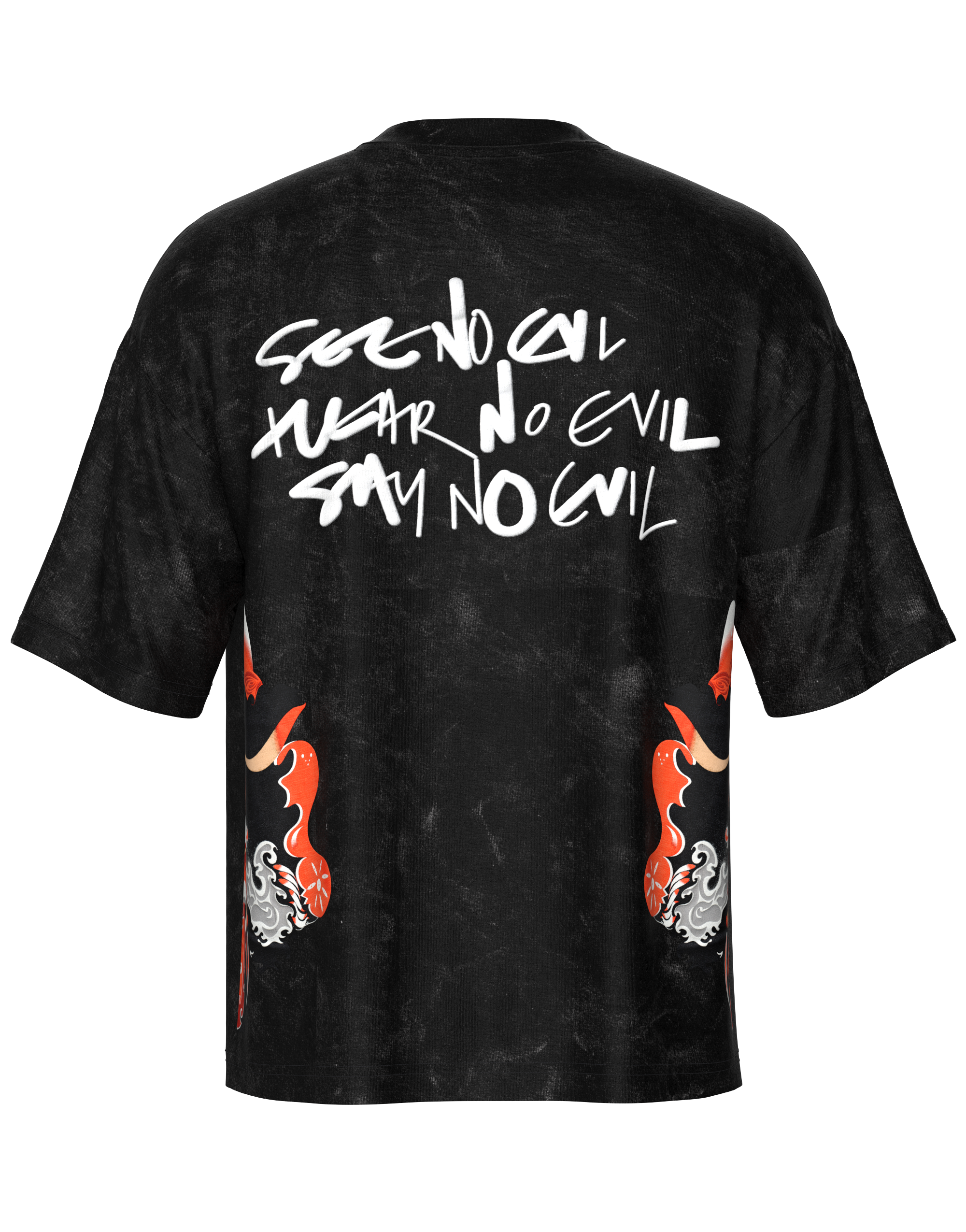 Drishti Bommai - Acid Wash Printed Half Face Tee